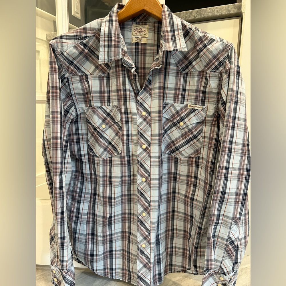 Lucky Brand Snap Button Western Shirt Size L